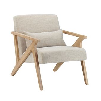 Crestview Collection Upholstered Accent Arm Chair with Wooden Frame