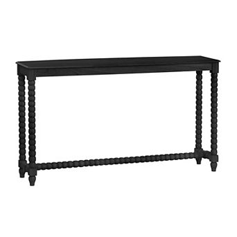 Crestview Collection 55.25 in Black Solid Wood Accent Console Sofa Table