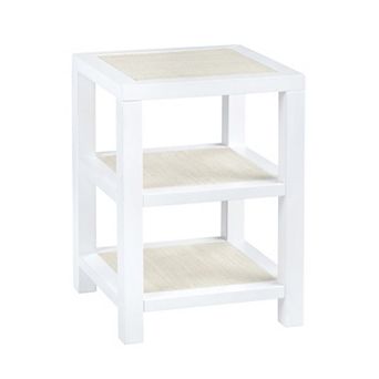 Crestview Collection Square White Solid Wood Accent End Table
