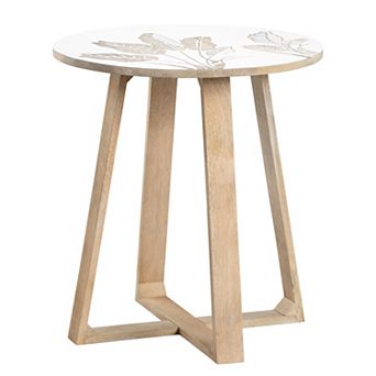 Crestview Collection Round Solid Wood Accent Table
