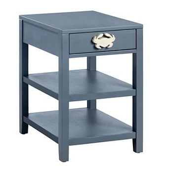 Crestview Collection Rectangle Wooden Accent Table with Drawer & Shelves