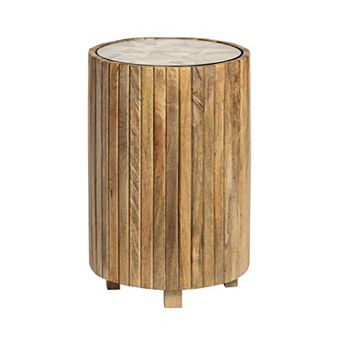 Crestview Collection Round Solid Wood Accent Table