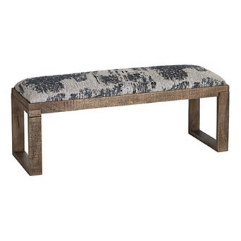 Crestview Collection 45-Inch Upholstered Accent Bench with Brown Solid Wood Frame