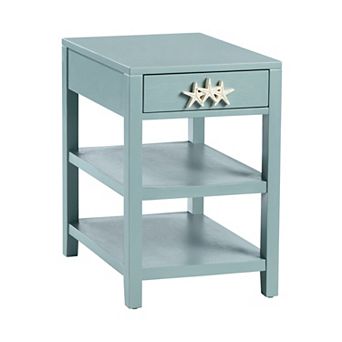 Crestview Collection Rectangle Wooden Accent Table with Drawer & Shelves