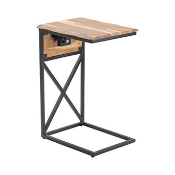 Crestview Collection Rectangle Solid Wood Accent Table with Power Outlet