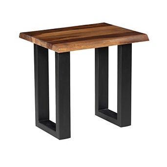Crestview Collection 24-Inch Rectangle Solid Wood & Iron Accent End Table