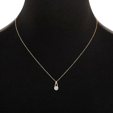 PRIMROSE Cubic Zirconia Round Drop Pendant Necklace & Stud Earrings Set
