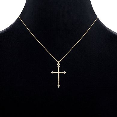 PRIMROSE Cubic Zirconia Cross Pendant Necklace & Stud Earrings Set