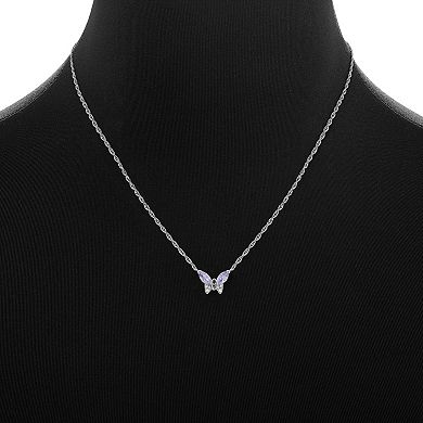 PRIMROSE Cubic Zirconia Butterfly Pendant Necklace & Stud Earrigns Set