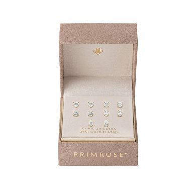 PRIMROSE 5-Pair Cubic Zirconia Multi-Shape Stud Earring Set