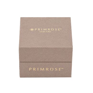 PRIMROSE Fine Silver Plated Cubic Zirconia Halo Stud & Cross Drop Earrings Duo Set