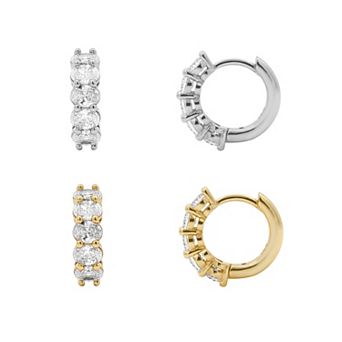 PRIMROSE Cubic Zirconia Hoop Earrings Duo Set
