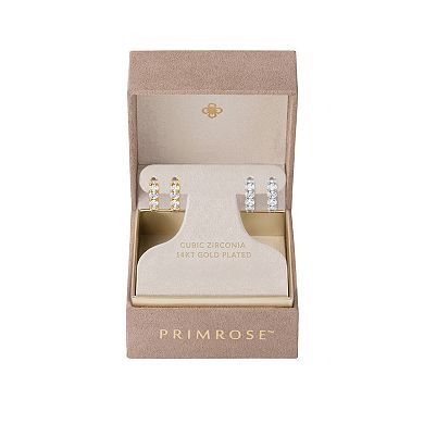 PRIMROSE Cubic Zirconia Hoop Earrings Duo Set