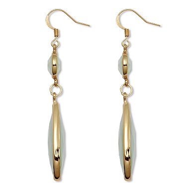 Genuine Green Aventurine Goldtone Drop Earrings