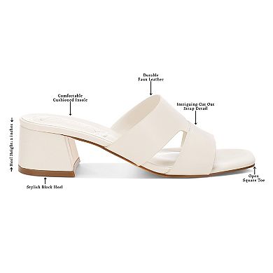 London Rag Shulva Women's Block Heel Slide Sandals