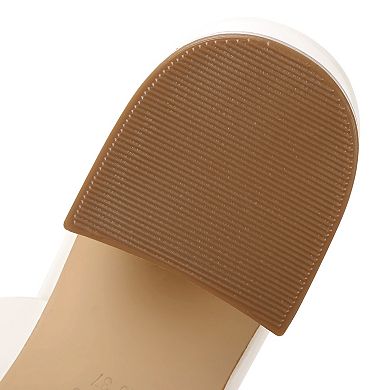 London Rag Shulva Women's Block Heel Slide Sandals