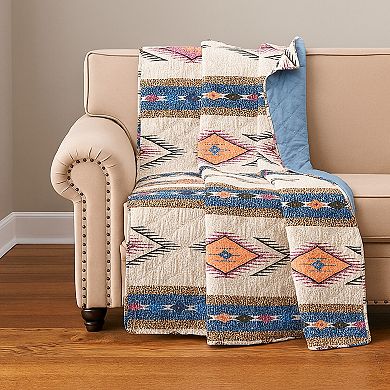 Yeno Throw Blanket, 50x60, Polyester, Multicolor Southwestern Design