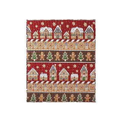 Redu Throw Blanket, 50x60, Holiday Theme Red Gingerbread Microfiber