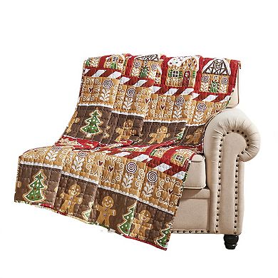 Redu Throw Blanket, 50x60, Holiday Theme Red Gingerbread Microfiber