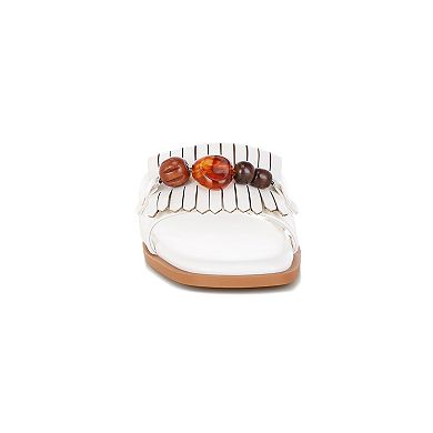 London Rag Nakasa Women's Slip-On Slide Sandals with Beaded Accents