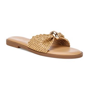 London Rag Onawa Women's Slip-On Woven Slide Sandals