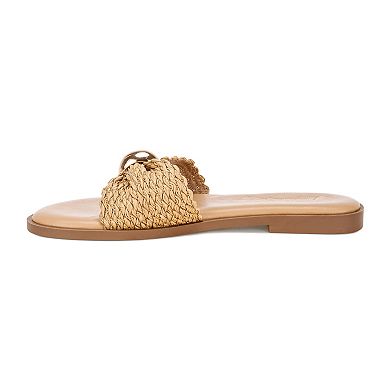 London Rag Onawa Women's Slip-On Woven Slide Sandals