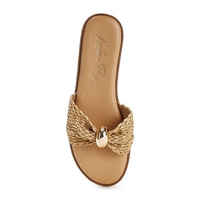 London Rag Onawa Women's Slip-On Woven Slide Sandals