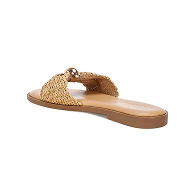 London Rag Onawa Women's Slip-On Woven Slide Sandals