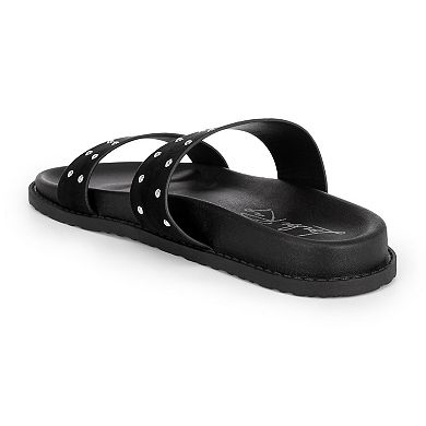 London Rag KANINI Women's Slip-On Slide Sandals with Studded Accents