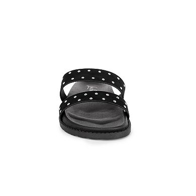 London Rag KANINI Women's Slip-On Slide Sandals with Studded Accents