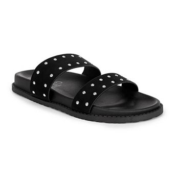 London Rag KANINI Women's Slip-On Slide Sandals with Studded Accents