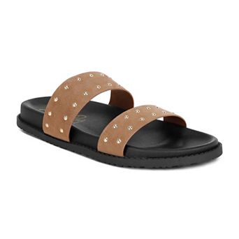 London Rag KANINI Women's Slip-On Slide Sandals with Studded Accents