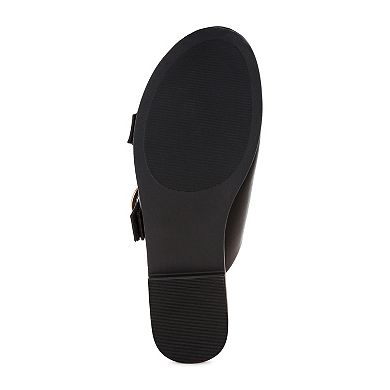 London Rag Amahi Women's Slip-On Sandals with Buckle Accents