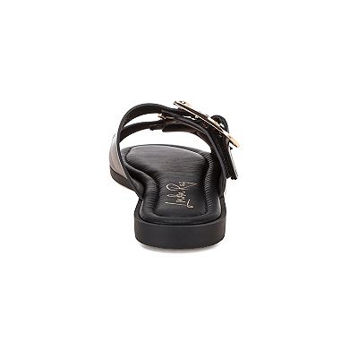 London Rag Amahi Women's Slip-On Sandals with Buckle Accents