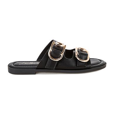 London Rag Amahi Women's Slip-On Sandals with Buckle Accents