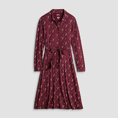 Women's Croft & Barrow® Long Sleeve Knit Shirt Dress