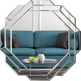 Silver Helicoid Octagonal Frameless Beveled Mirror