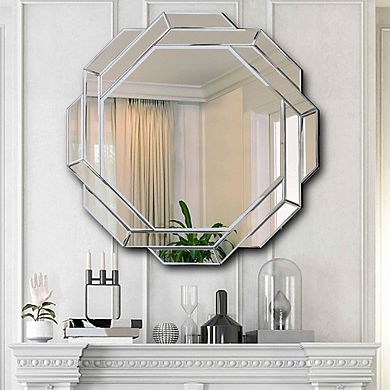 Silver Helicoid Octagonal Frameless Beveled Mirror
