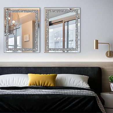 Rectangular Crystal Diamond Accent Mirror
