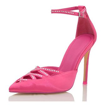 Rhinestone Strappy Stiletto Heel Pumps