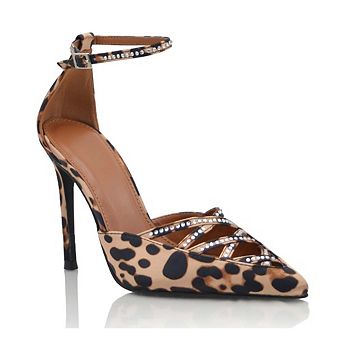 Rhinestone Strappy Stiletto Heel Pumps