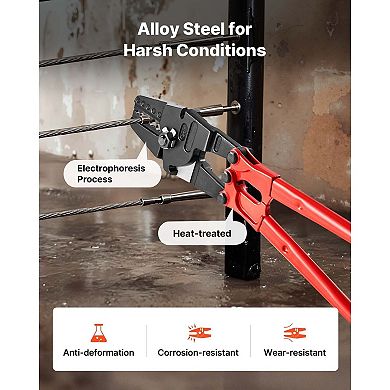 2-in-1 Cable Crimping and Cutting Tool with Anti-Slip Handles for Wire Rope Projects