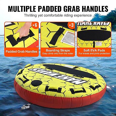 3-Person Water Tube with Drainage Opening, EVA Handles, and Foldable Design