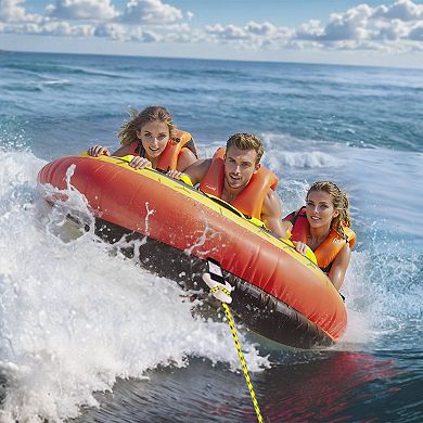 3-Person Water Tube with Drainage Opening, EVA Handles, and Foldable Design