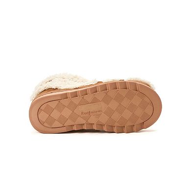 Women's Dearfoams Lace Up Teddy Boot Slippers