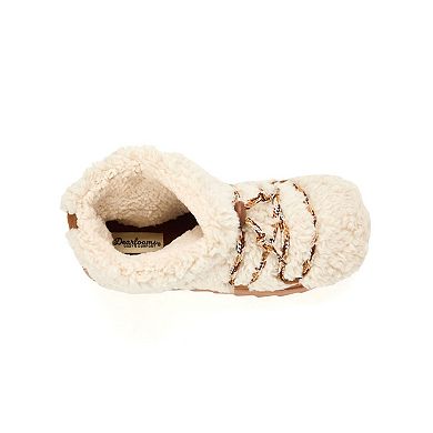 Women's Dearfoams Lace Up Teddy Boot Slippers