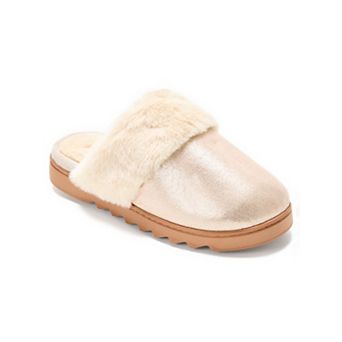 Women's Dearfoams Metallic Microsuede Open Back Scuff Slippers