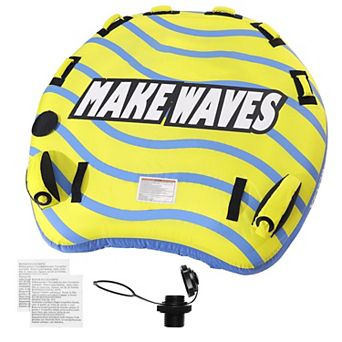 3-Person Inflatable Towable Tube with Handles and Boarding Straps