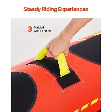 3-Person Cylindrical Rocket Towable Tube with Padded Handles