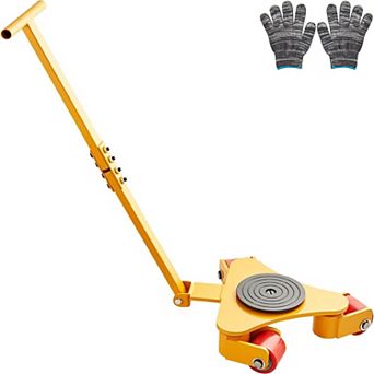3-Ton Machinery Skate Dolly with 360° Rotating PU Wheels and Long Handle